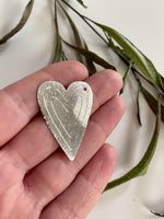 COLGANTE CORAZON EFECTO CEPILLADO PLATA 3.5CM