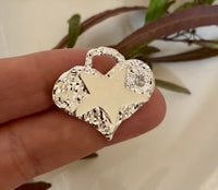 CORAZON CON ESTRELLA Y PUNTO LUZ PLATA 2.6CM