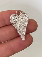 Corazón alargado psicodélico 3cm Plata