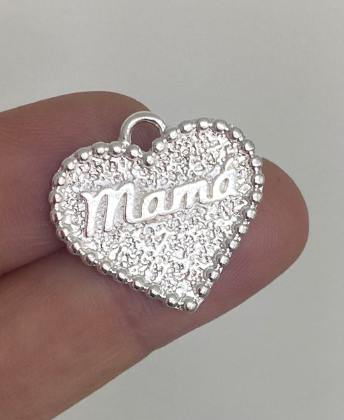 Colgante mamá letra cursiva 2,2cm Plata